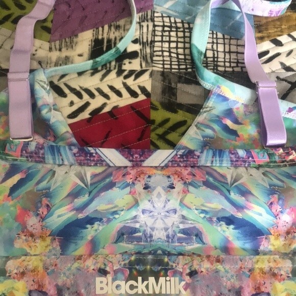 BlackMilk Sports Bra Top Crystals Pattern sz L - Picture 15 of 16